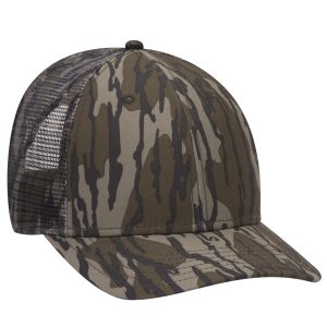 OTTO CAP Mossy Oak Camouflage Superior Polyester Twill 6 Panel Low Profile Mesh Back Trucker Hat