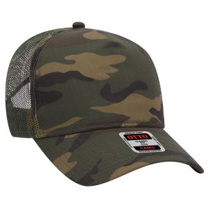 OTTO CAP Camouflage 5 Panel Mid Profile Mesh Back Trucker Hat